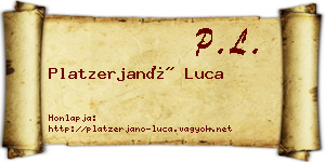 Platzerjanó Luca névjegykártya